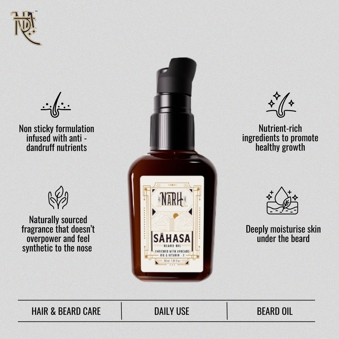 SAHASA | Naturally Crafted Beard Oil - Narh - Beard Oil