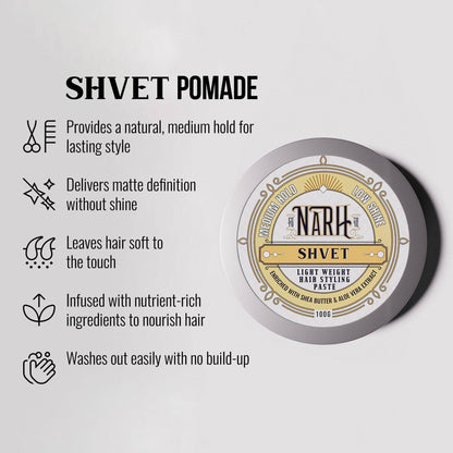SHVET | Light Weight Hair Wax Pomade - Narh - hair styling