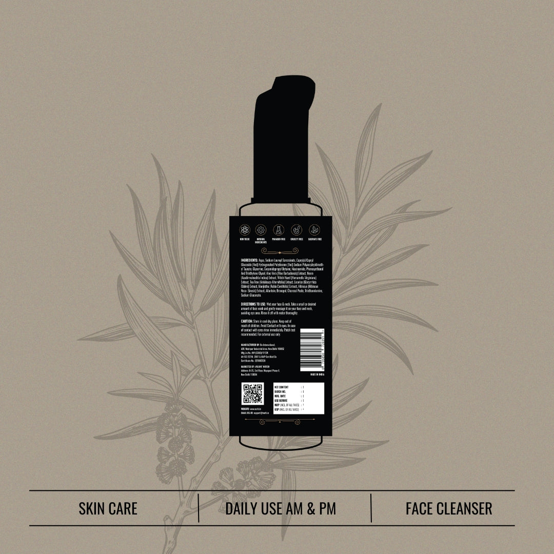 facewash For Men back label